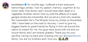 Travis Hearn Instagram statement 